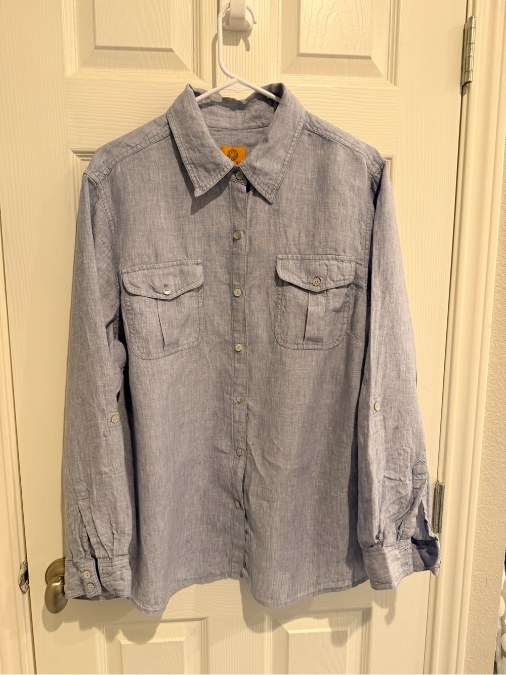 Ruby Rd. Light Blue Women's Linen Button-Down Shirt